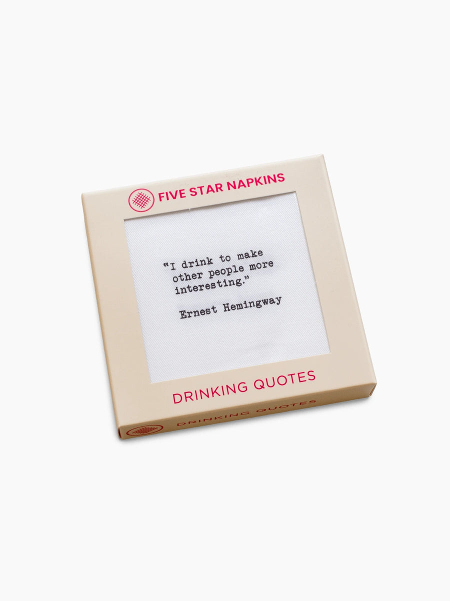 Drinking Quotes Organic Cotton Cocktail Napkins