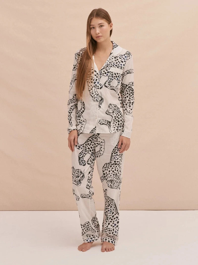 Personalised Leopard Long Pyjama Set
