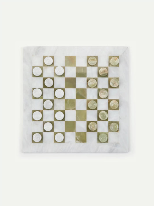 Marble & Onyx Draughts Playing Pieces