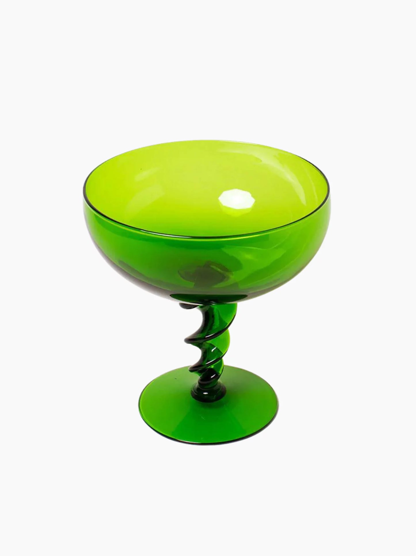 Green Glass Pedestal Bowl