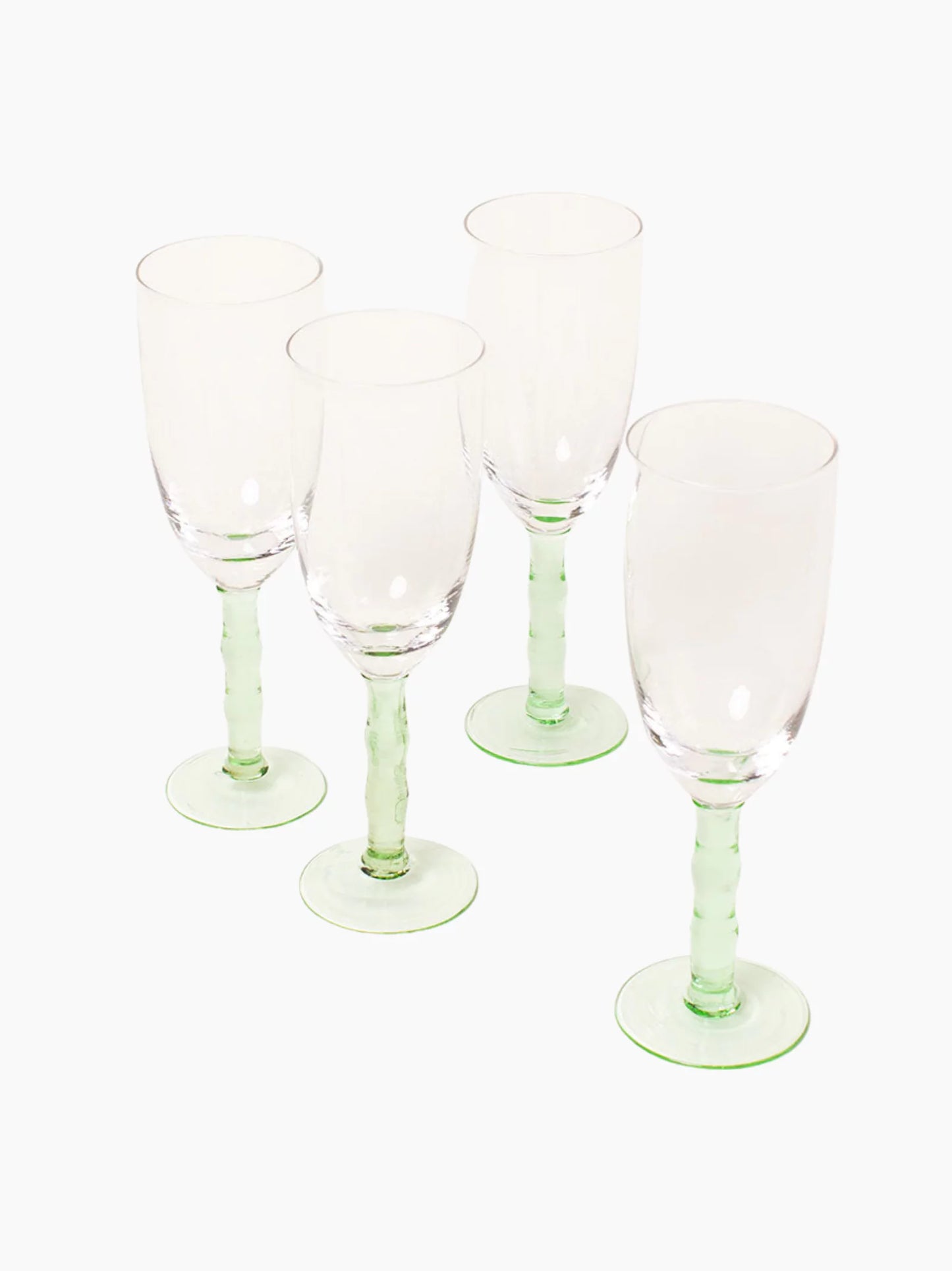 Green Flutes Set of 4