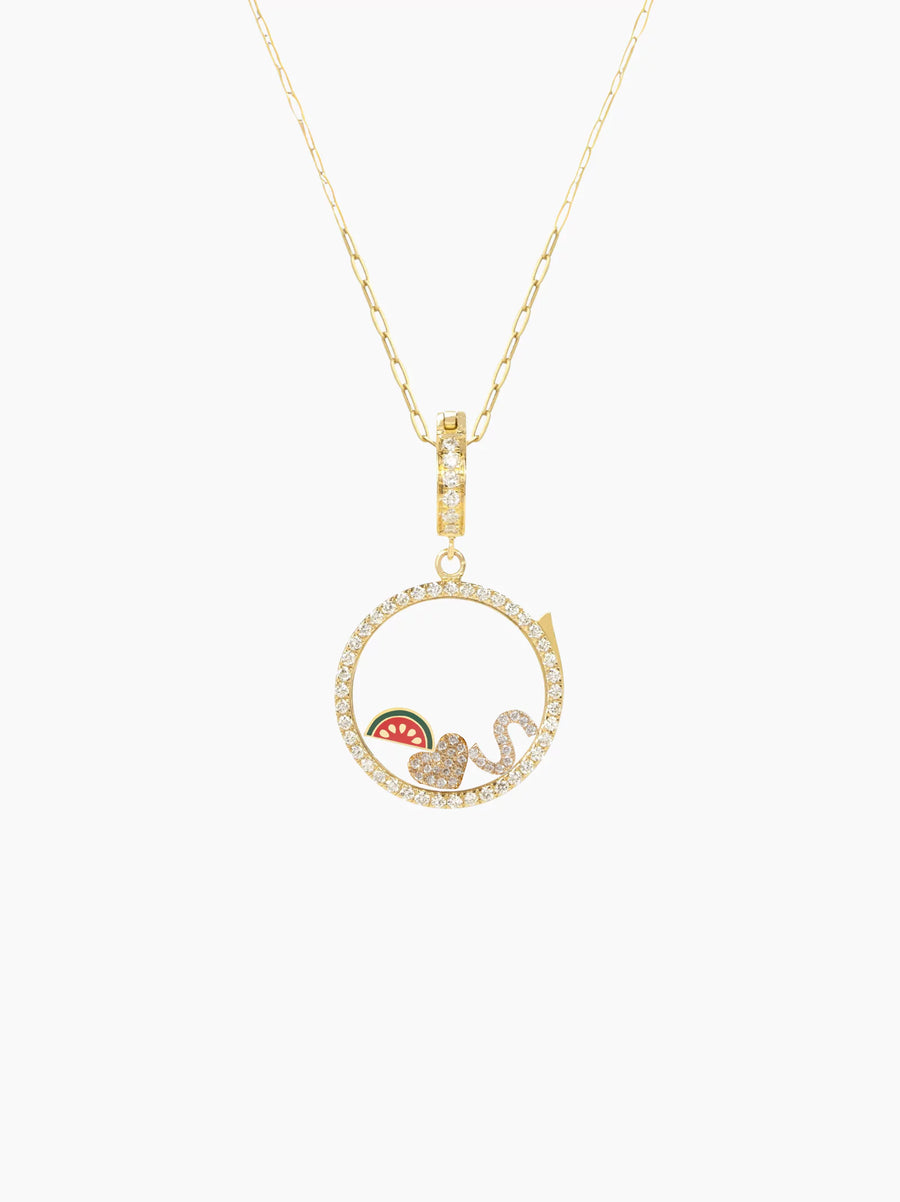 Diamond Floating Charm Locket
