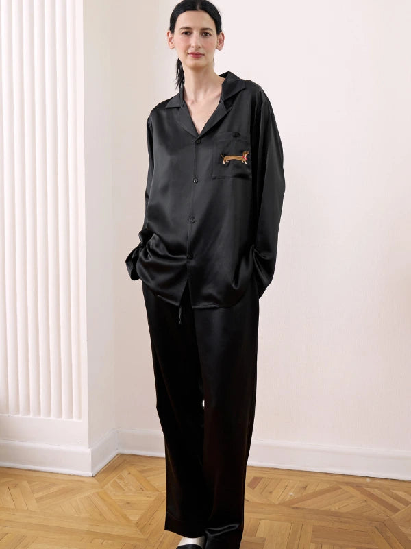 Dachshund Silk Long Pajama Set