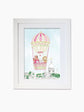 Personalised Hot Air Balloon of Montmartre Kids Art Print