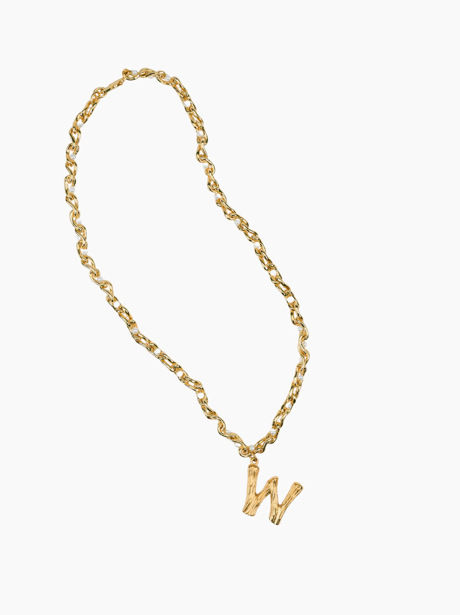 Pearl Gold Initial Chain