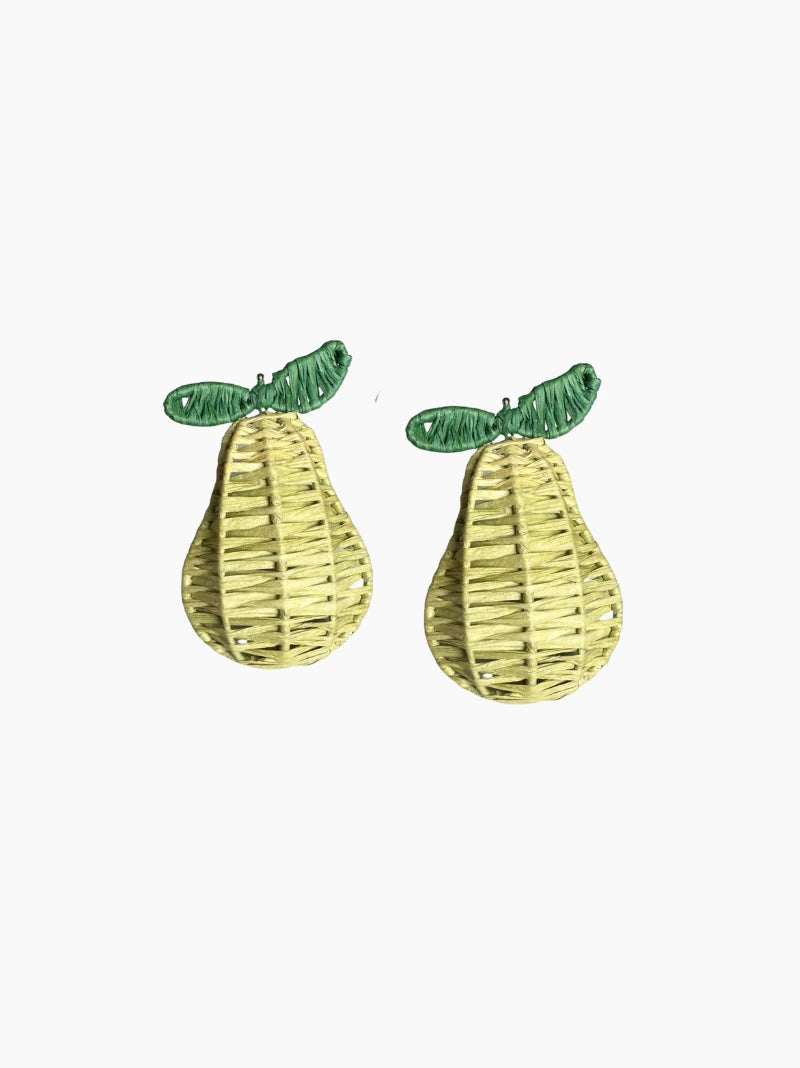 Pear Raffia Napkin Ring Set