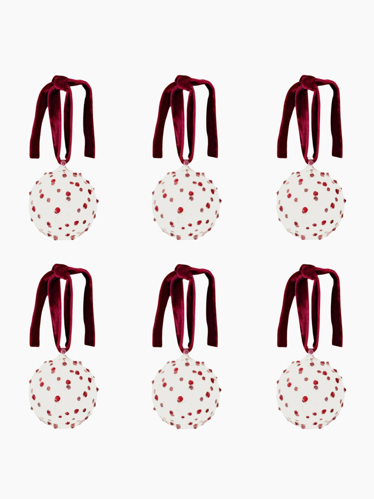 Pom Glass Baubles Set of 6