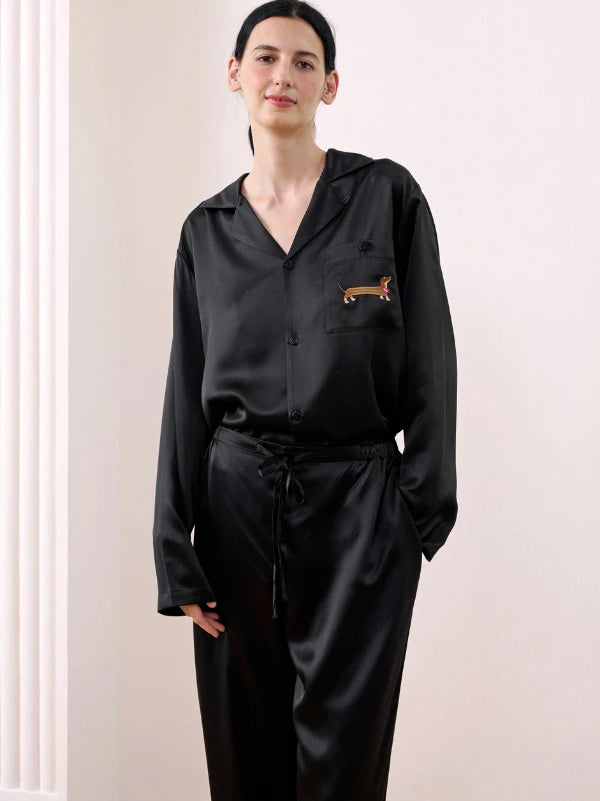 Dachshund Silk Long Pajama Set