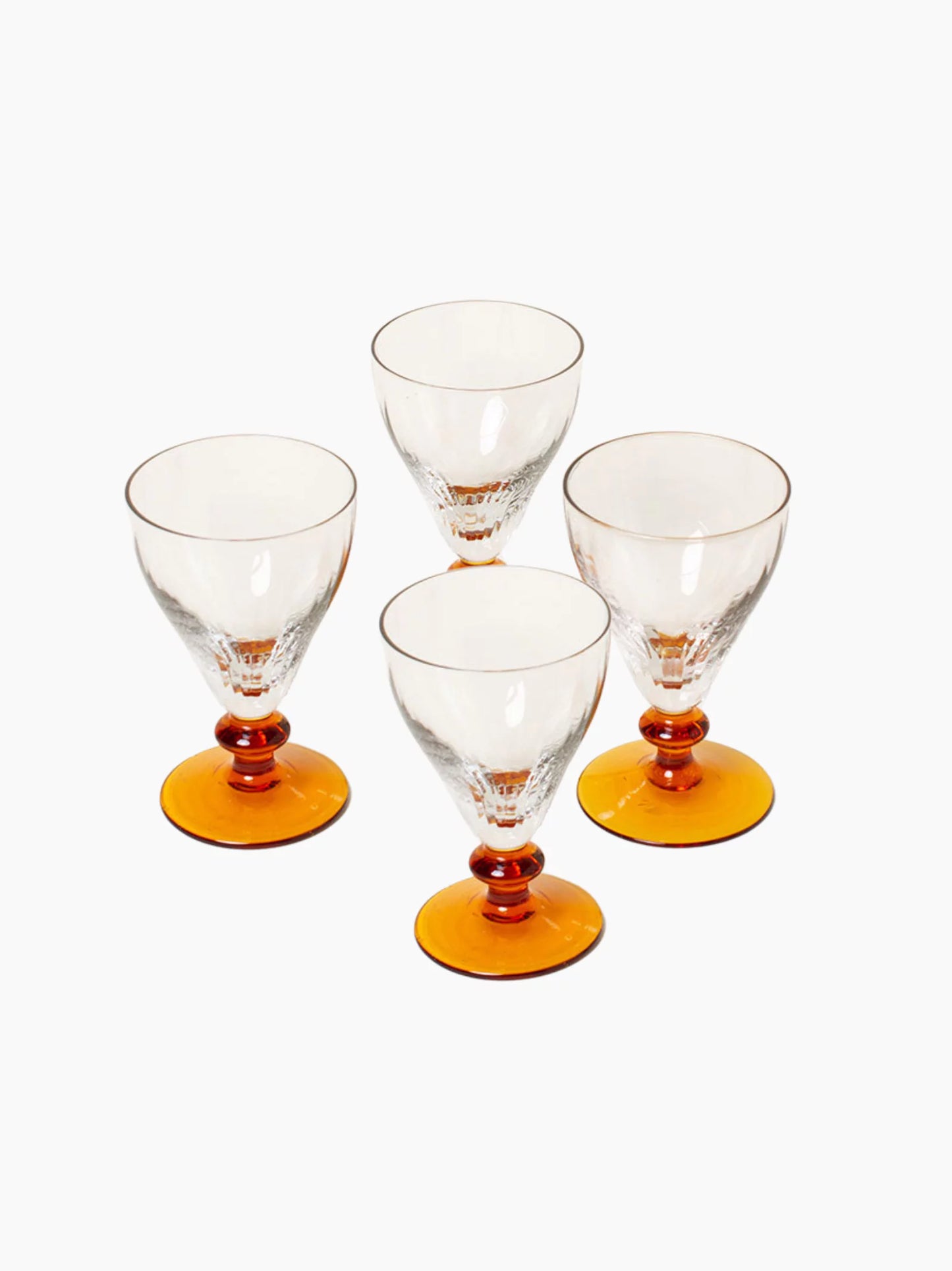 Amber Stem Liquor Glasses Set of 4