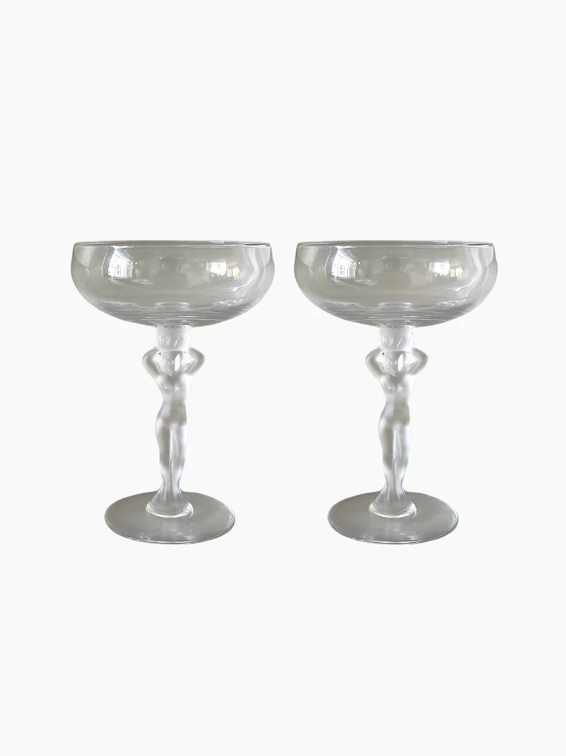 Vintage Goddess Coupes Set Of 2