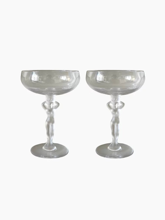 Vintage Goddess Coupes Set Of 2