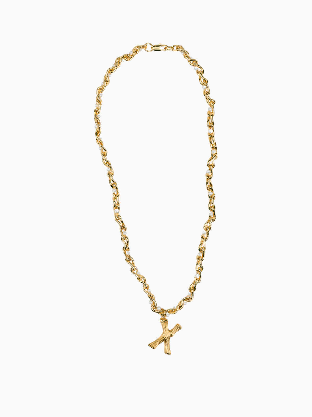 Pearl Gold Initial Chain