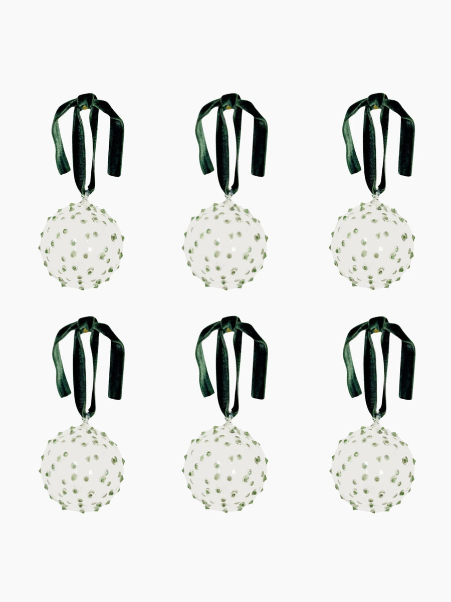 Pom Glass Baubles Set of 6