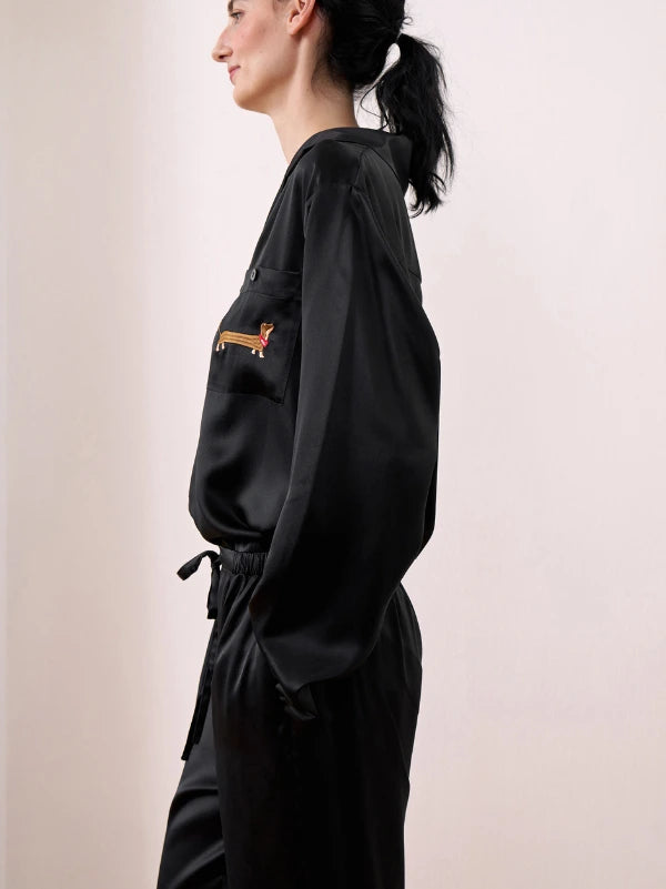 Dachshund Silk Long Pajama Set