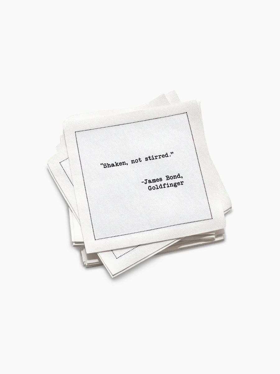 Drinking Quotes Literary Edition Organic Cotton Cocktail Napkins