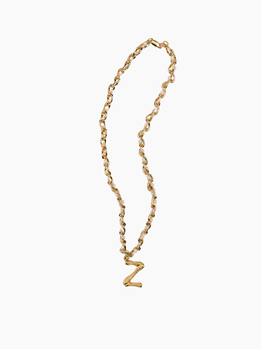 Pearl Gold Initial Chain