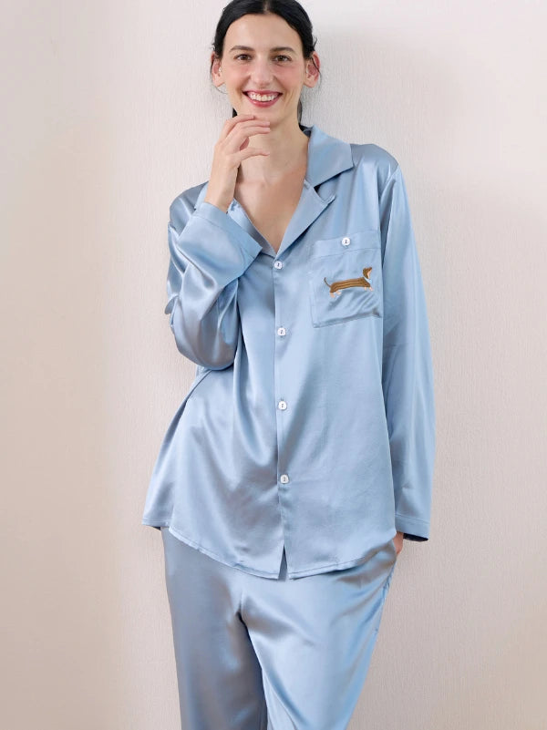 Dachshund Silk Long Pajama Set