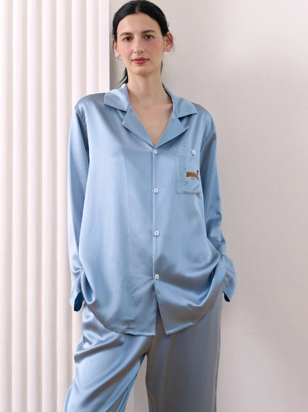 Dachshund Silk Long Pajama Set