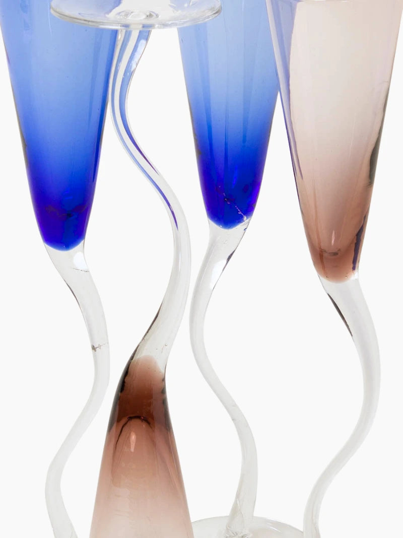 Purple & Blue Way Flutes Set of 4