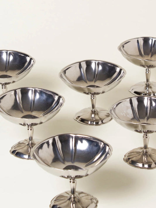 Silver Square Coupes Set of 6