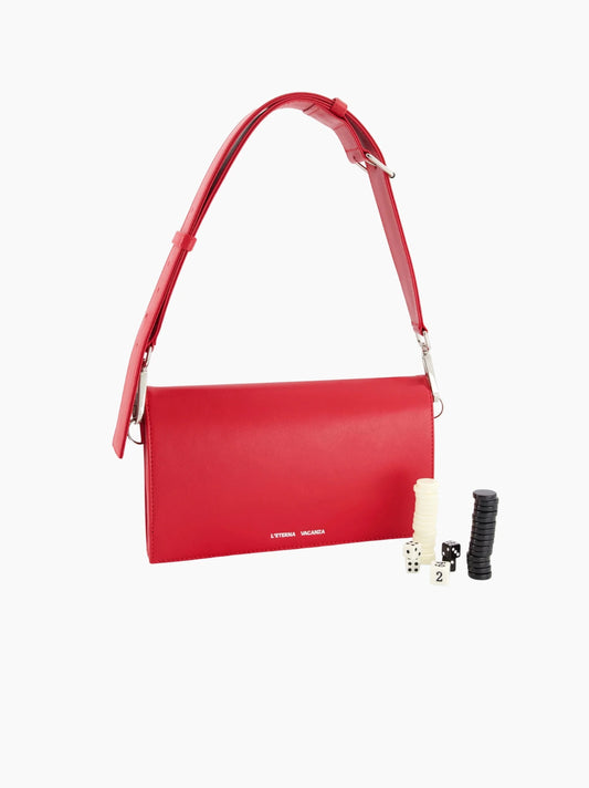 Red Travel Backgammon Bag