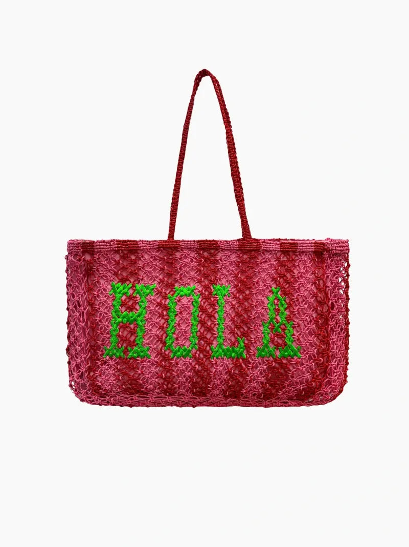 Hola Pink Jute Bag