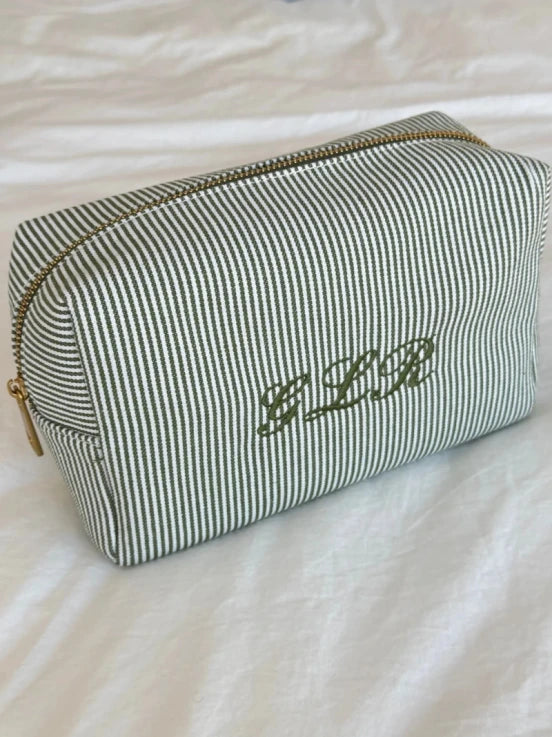 Personalised Striped Wash Bag