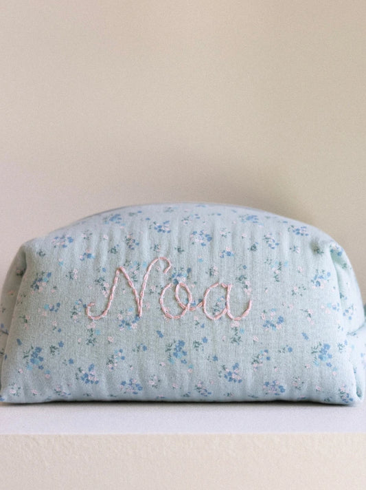 Personalised Green Floral Baby Toiletry Bag