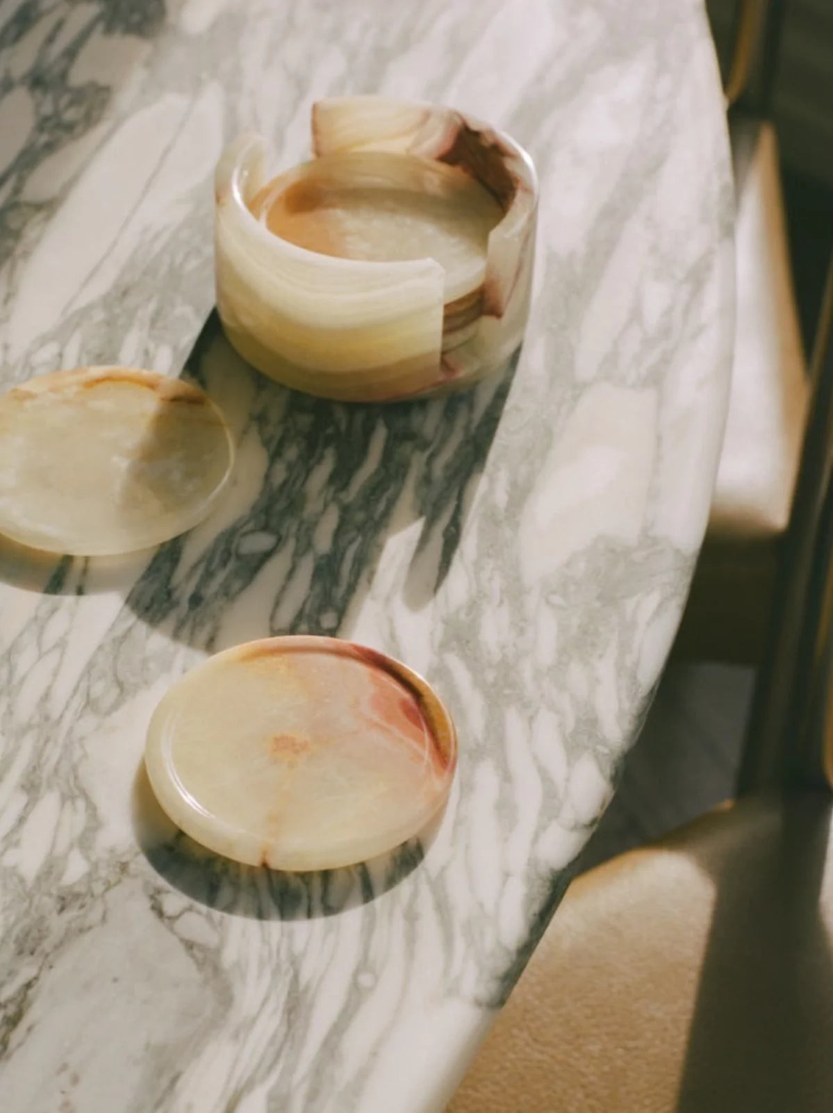 Pale Jade Onyx Coasters