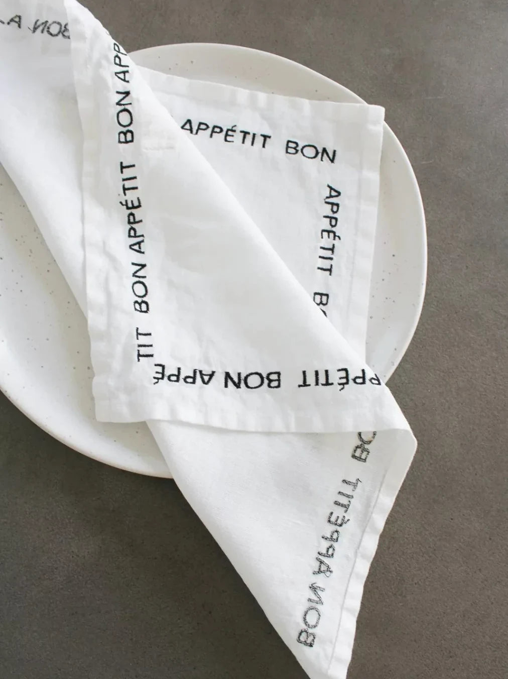 Embroidered Bon Appetit Napkins Set of 4