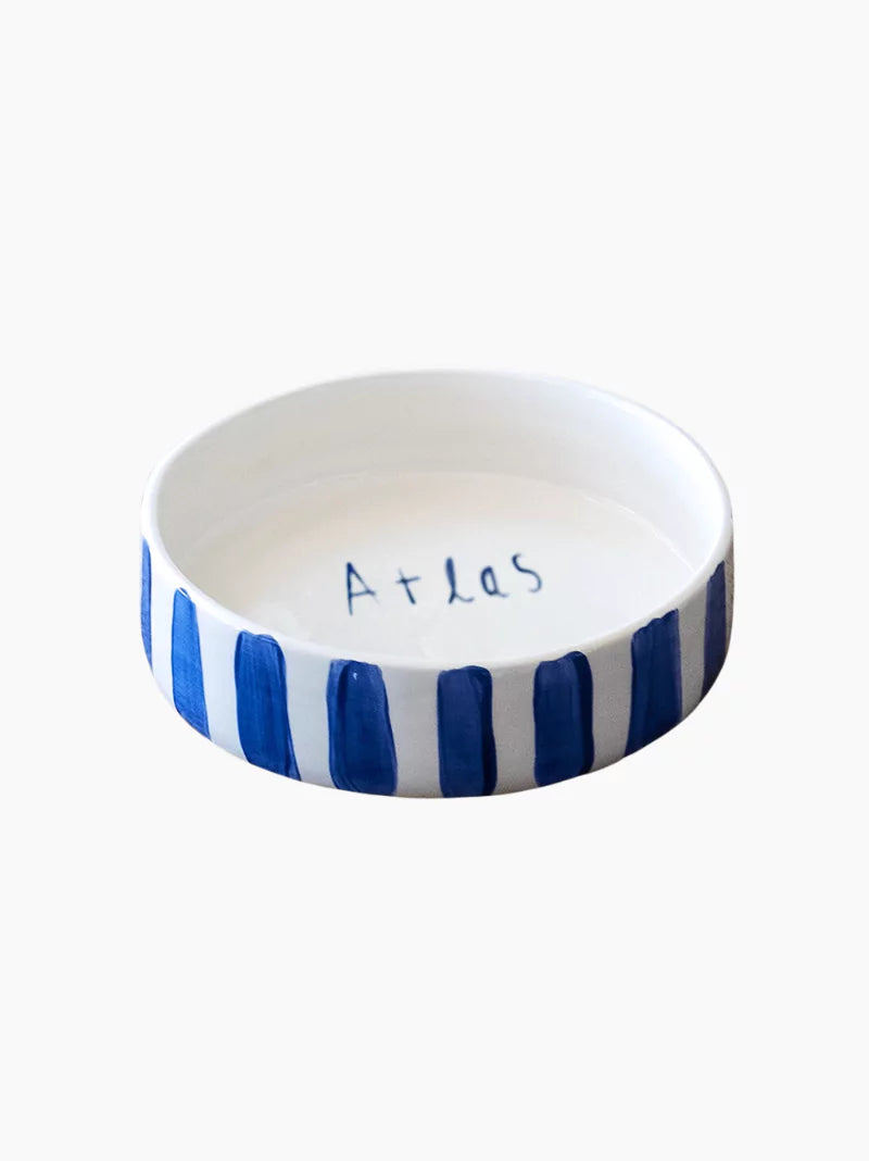 Personalised Striped Pet Bowl