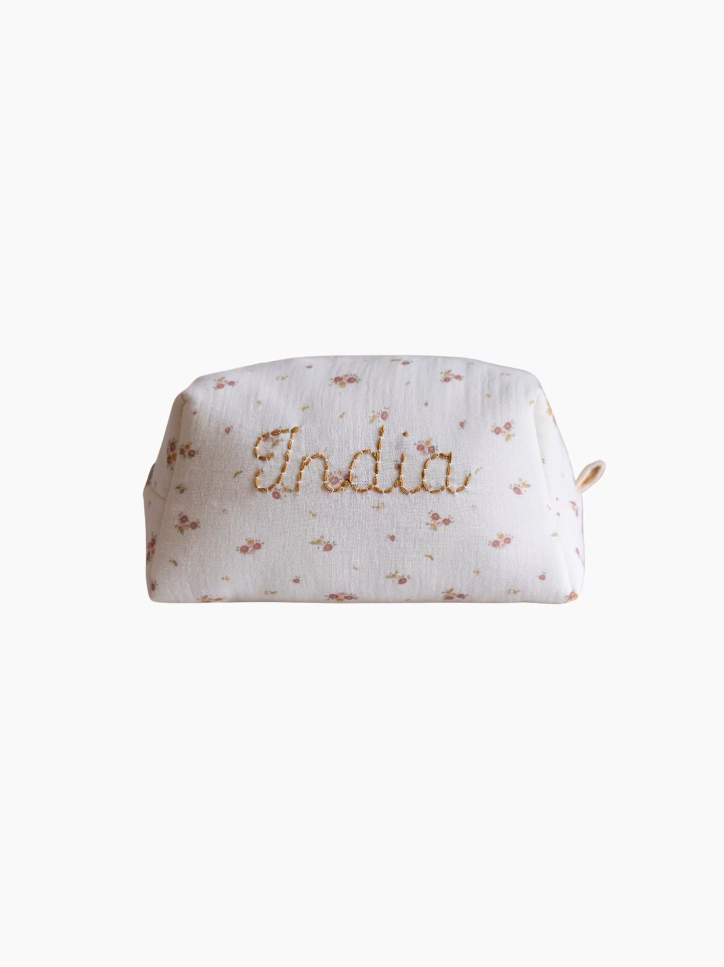 Personalised Beige Floral Baby Toiletry Bag