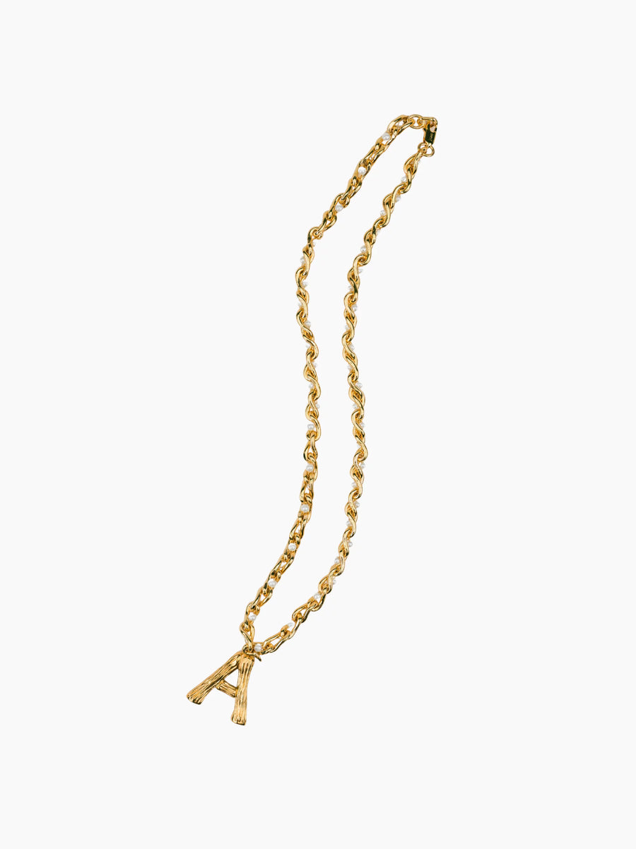 Pearl Gold Initial Chain