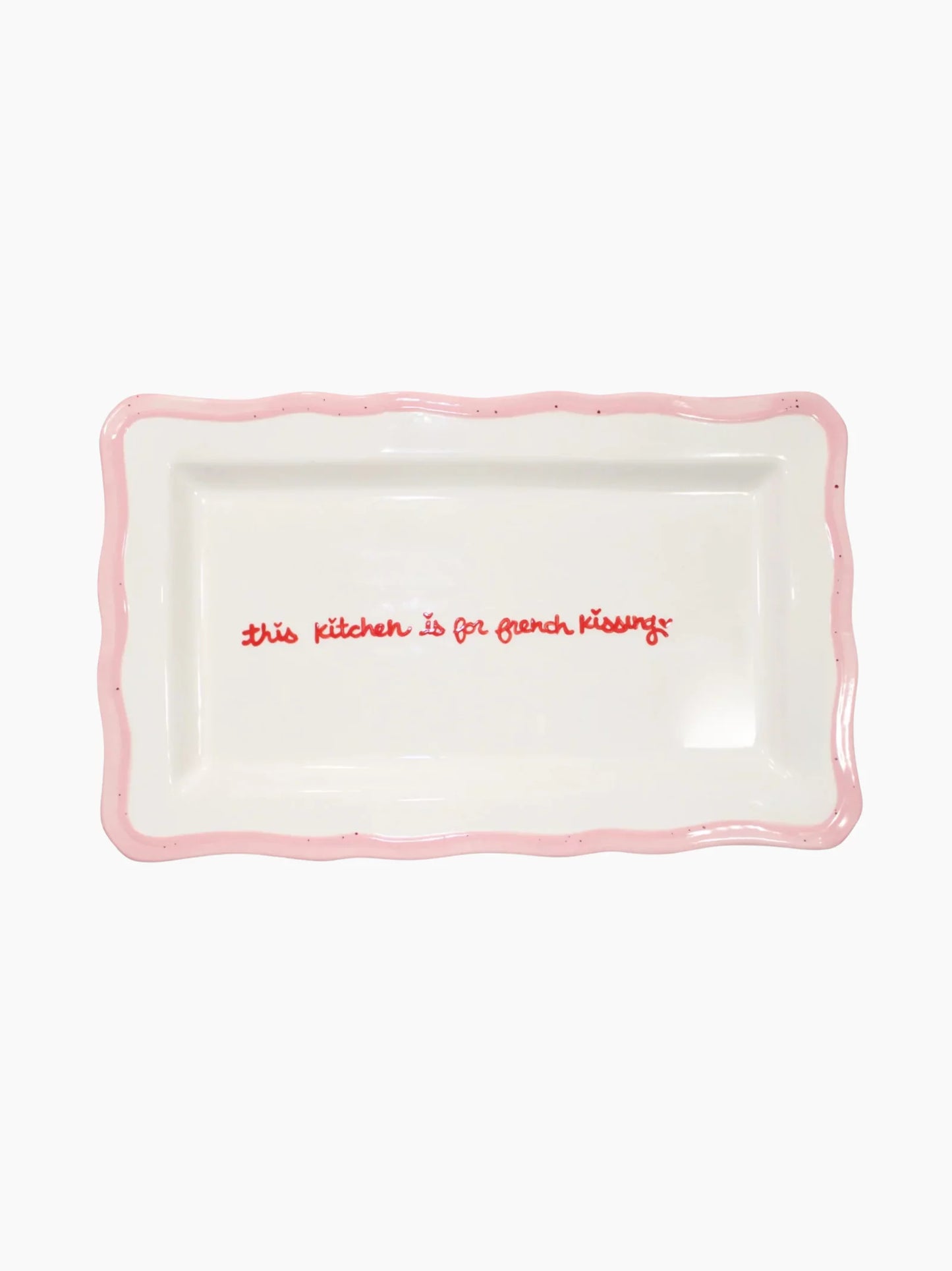 This Kitchen Is For French Kissing Scalloped Tray