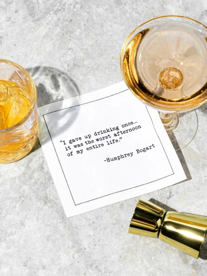 Drinking Quotes Literary Edition Organic Cotton Cocktail Napkins