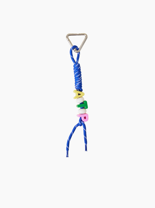 Bright Blue Rope Letter Bag Charm