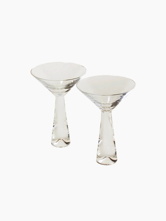 Cone-Shaped Cocktail Glasses Set of 2