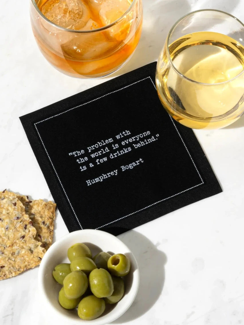 Drinking Quotes Literary Edition Organic Cotton Cocktail Napkins