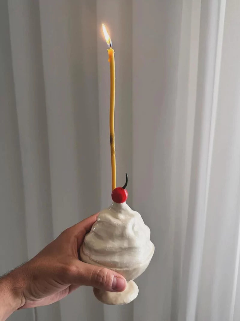 Whipped Cream & Cherry Candle Holder