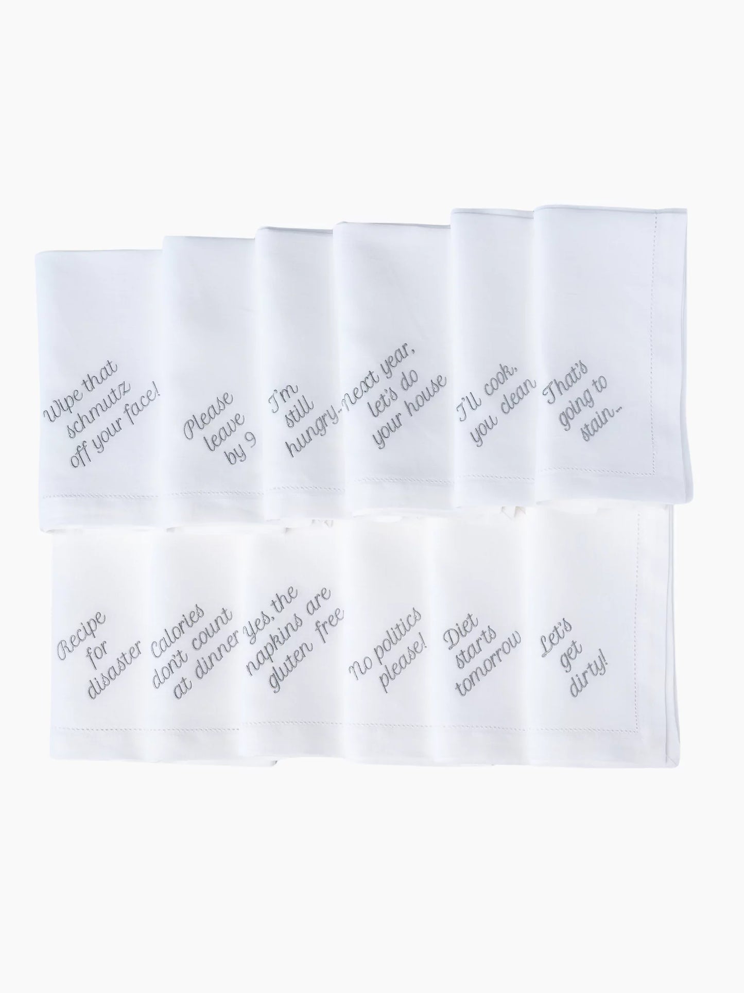 Mixed Phrase Dinner Napkins Set of 12