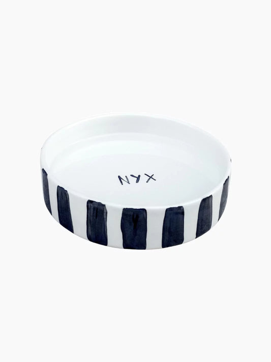 Personalised Black Striped Pet Bowl