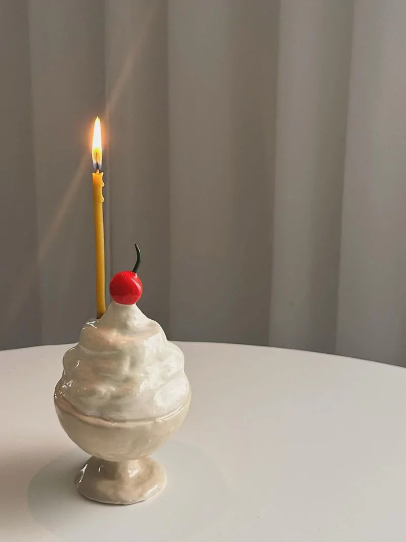 Whipped Cream & Cherry Candle Holder