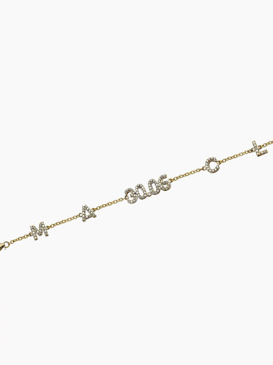 Personalised Gold Diamond Date Bracelet