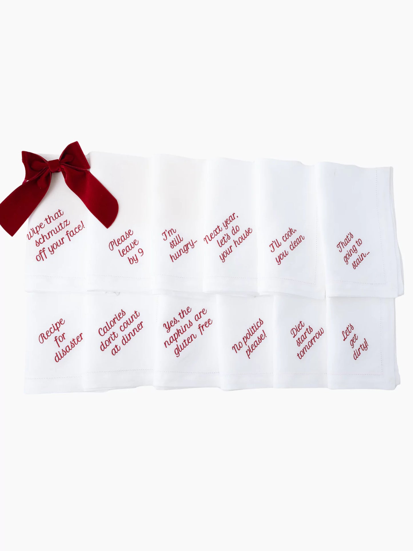 Mixed Phrase Dinner Napkins Set of 12