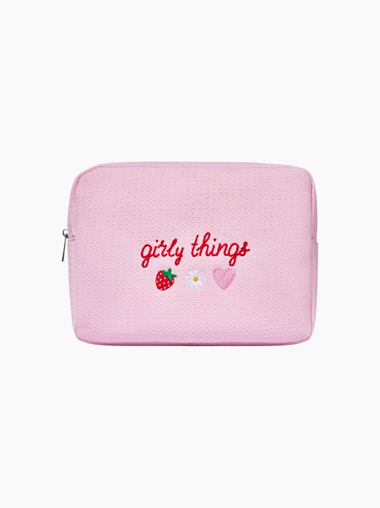 Personalised Pink Waffle Pouch