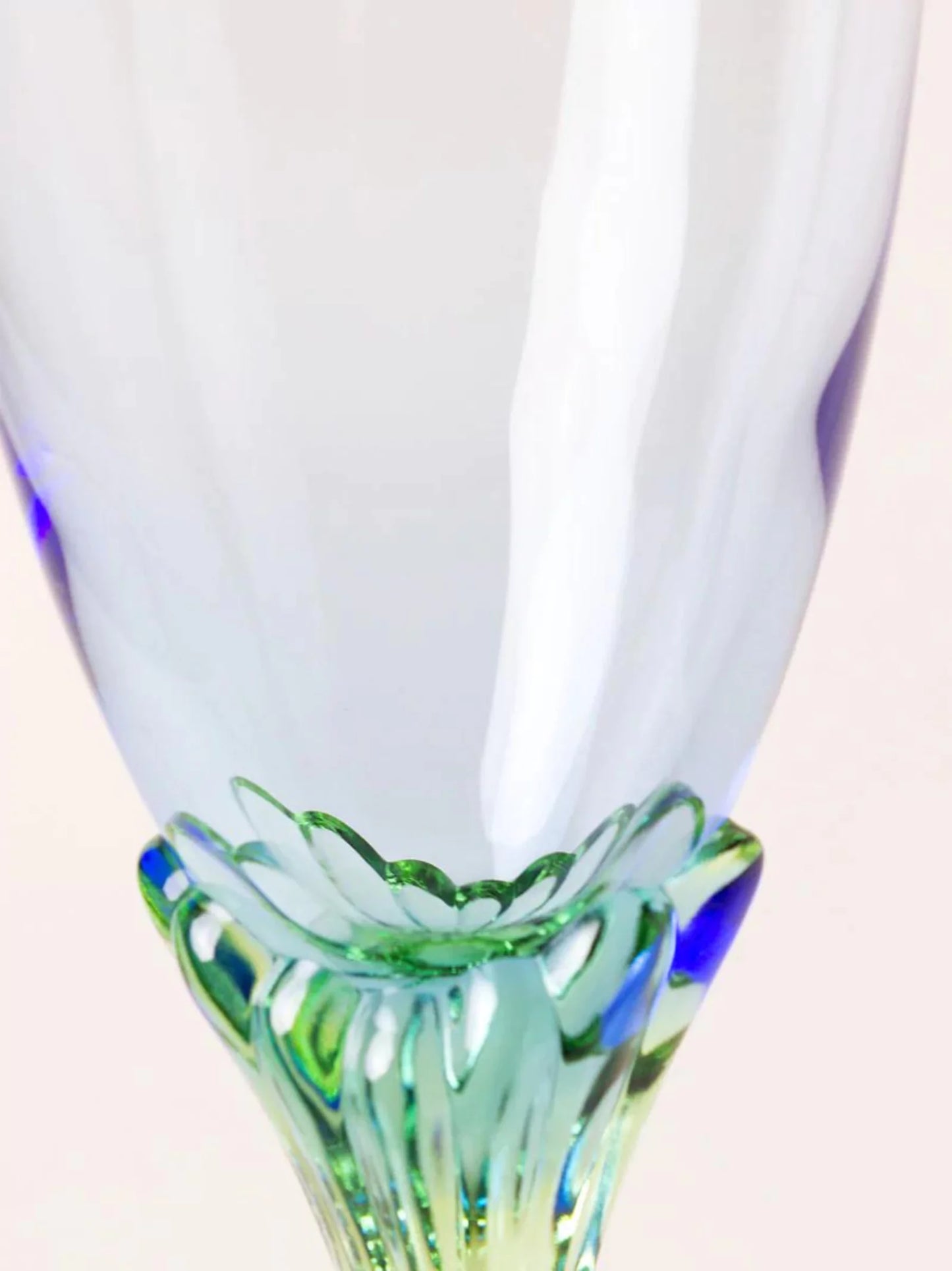 Blue & Green Crystal Glasses Set of 6