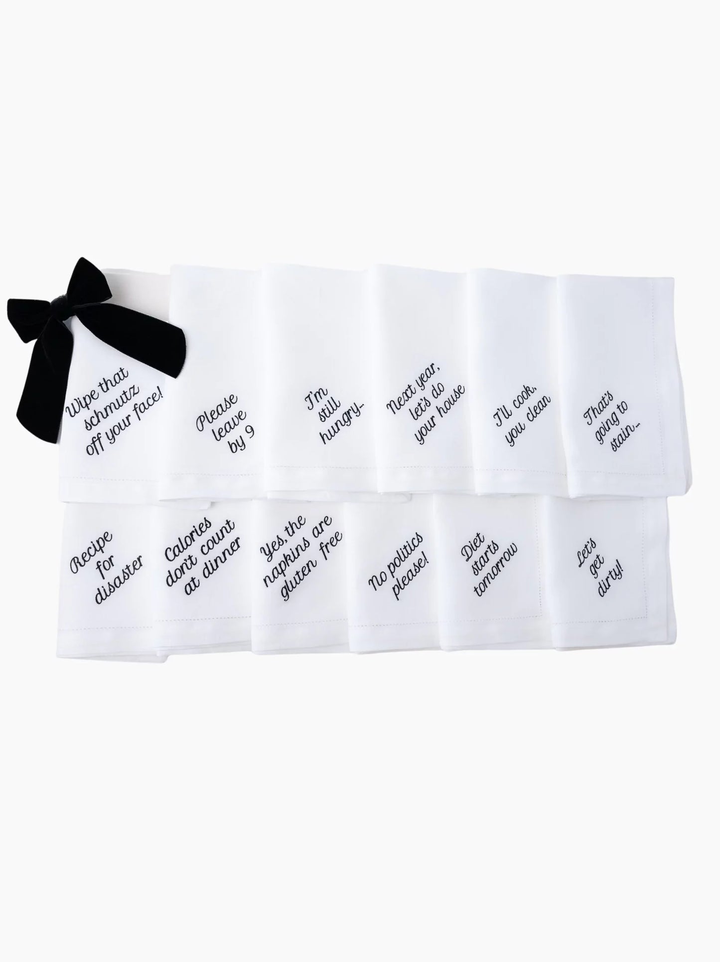 Mixed Phrase Dinner Napkins Set of 12