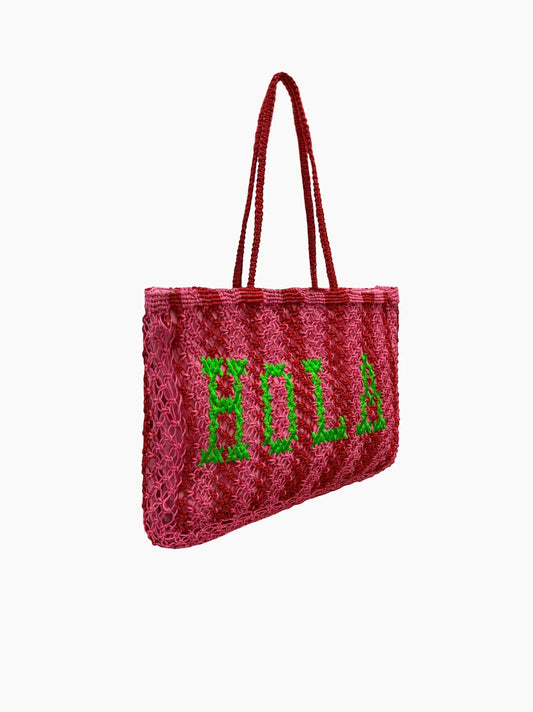 Hola Pink Jute Bag