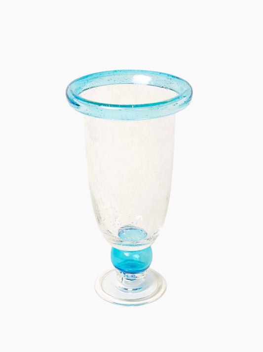 Blue Rim Bubble Vase