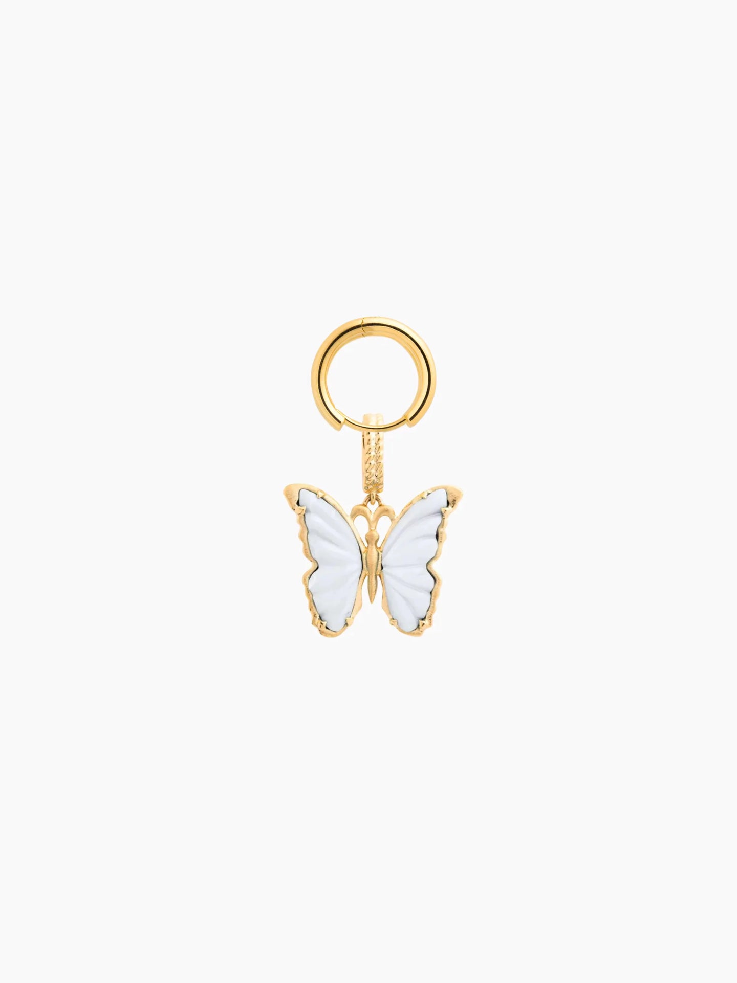 Butterfly Gold White Cut-Out Charm
